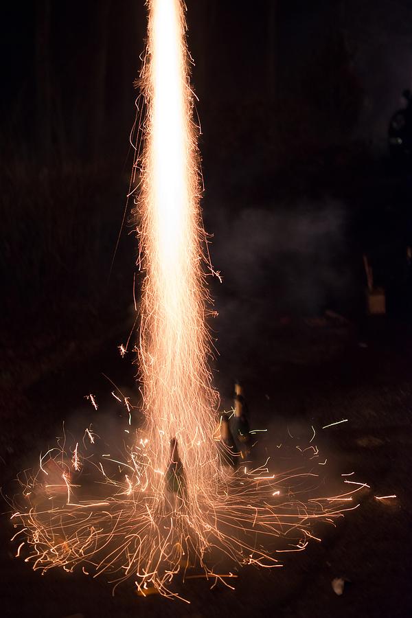 Abstract Photograph - Fireworks rocket launch #1 by Frank Gaertner