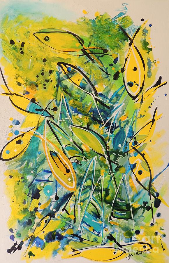 Fish Frenzy #2 Painting by Lyn Olsen