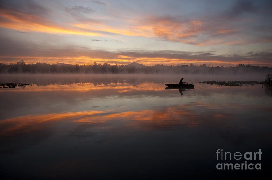 Fisherman In Boat, Lake Cassidy #1 Photograph by Jim Corwin
