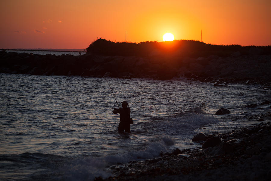 Fishing At Sunset #1 Photograph by Karol Livote