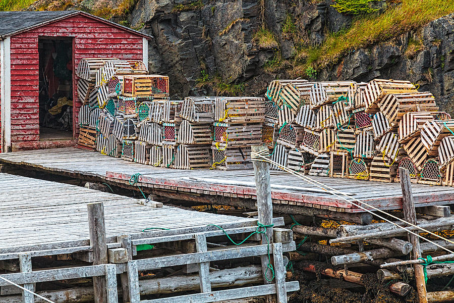 Fishing Shack and Lobster Traps #1 Photograph by Perla Copernik