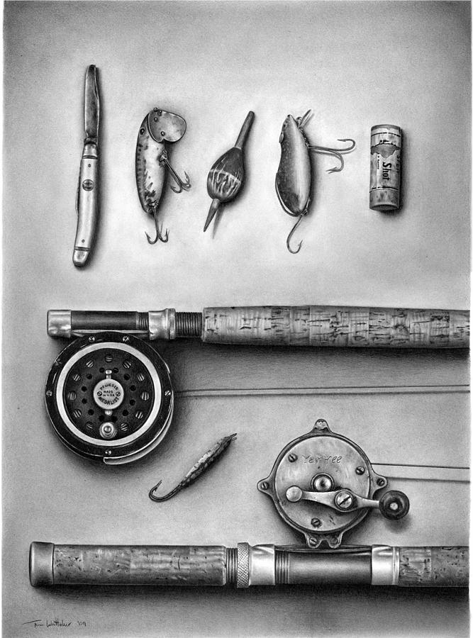 Fishing tackle Drawing by Tom Whittaker | Fine Art America