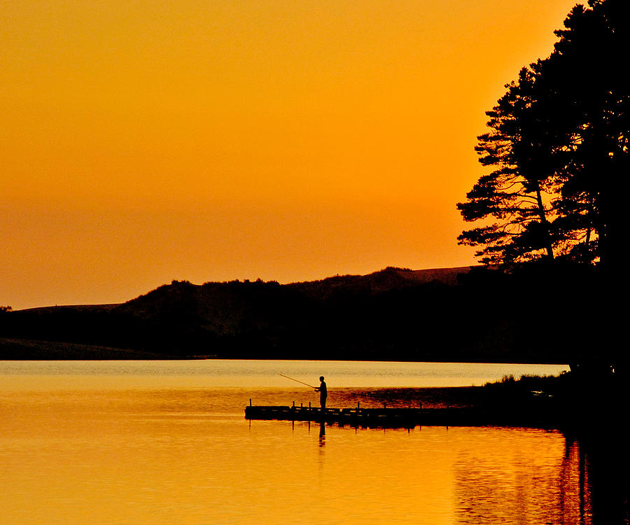 Fishing Til Sunset Photograph by Lara Ellis