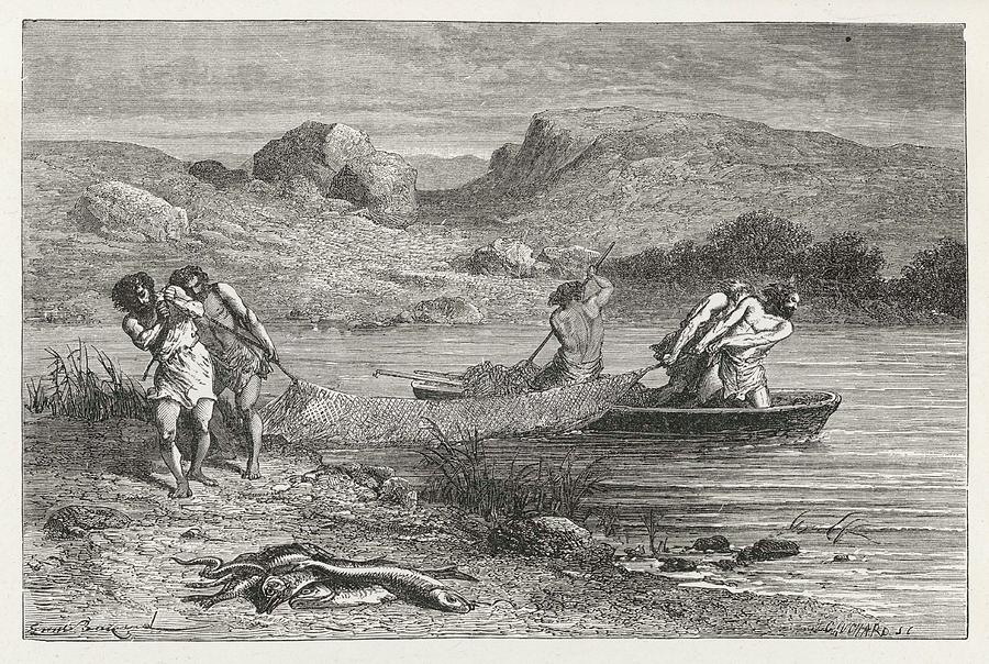 Fishing With Nets From A Boat Drawing by Mary Evans Picture Library ...