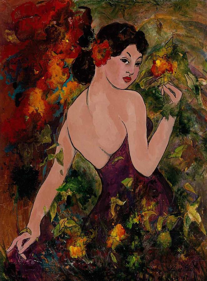 Flamenca Painting by Elaine Elliott