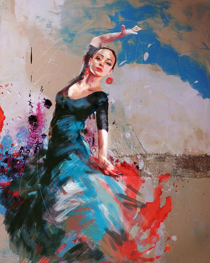 Jazz Painting - Flamenco 41 #1 by Maryam Mughal