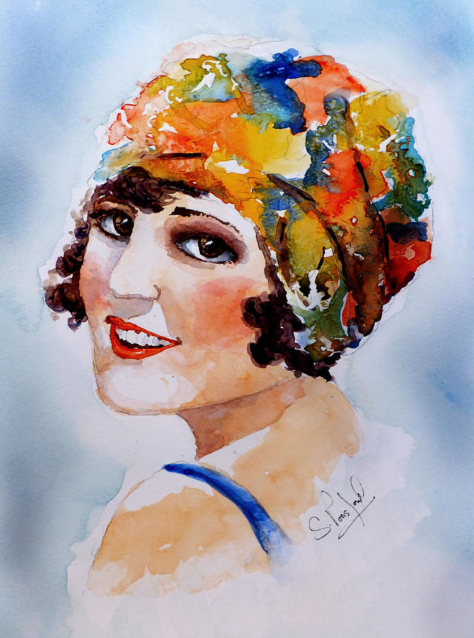 Flappers Painting - Flappers girl #1 by Steven Ponsford
