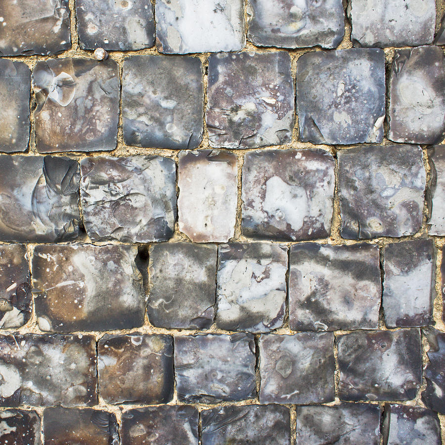 Abstract Photograph - Flint stone wall #1 by Tom Gowanlock