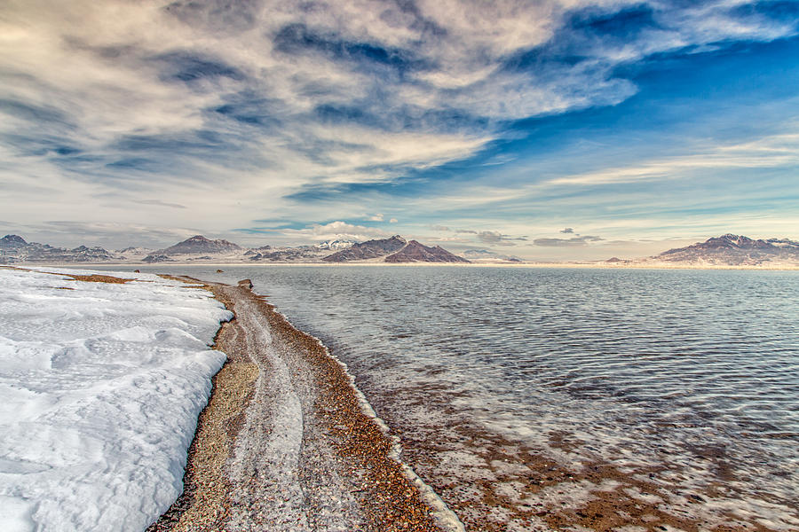 Flooded Bonneville Salt Flats in Utah Photograph by Ken Wolter