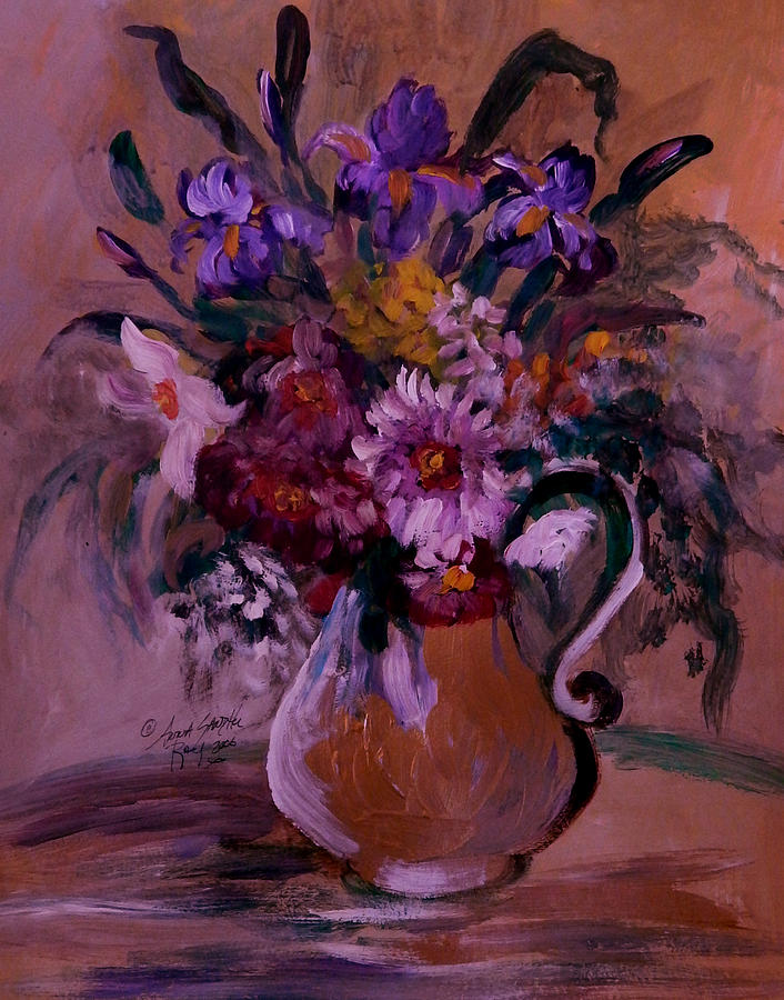 Floral In A Vase #1 Painting by Anna Sandhu Ray - Fine Art America