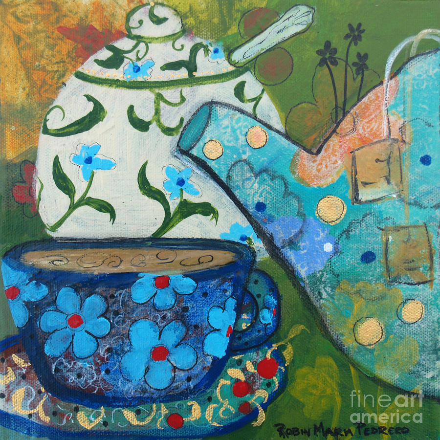 Floral Tea #1 Painting by Robin Pedrero