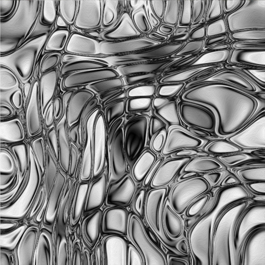 Black And White Painting - Flow 7 #2 by Jack Zulli