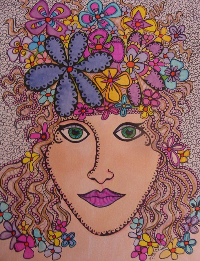 Flower Girl #1 Drawing by Gerri Rowan - Fine Art America