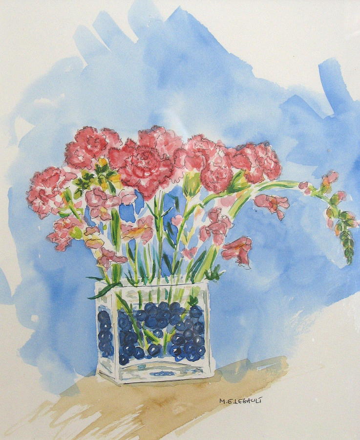 Flowers in a Vase Painting by Mary Ellen Mueller Legault