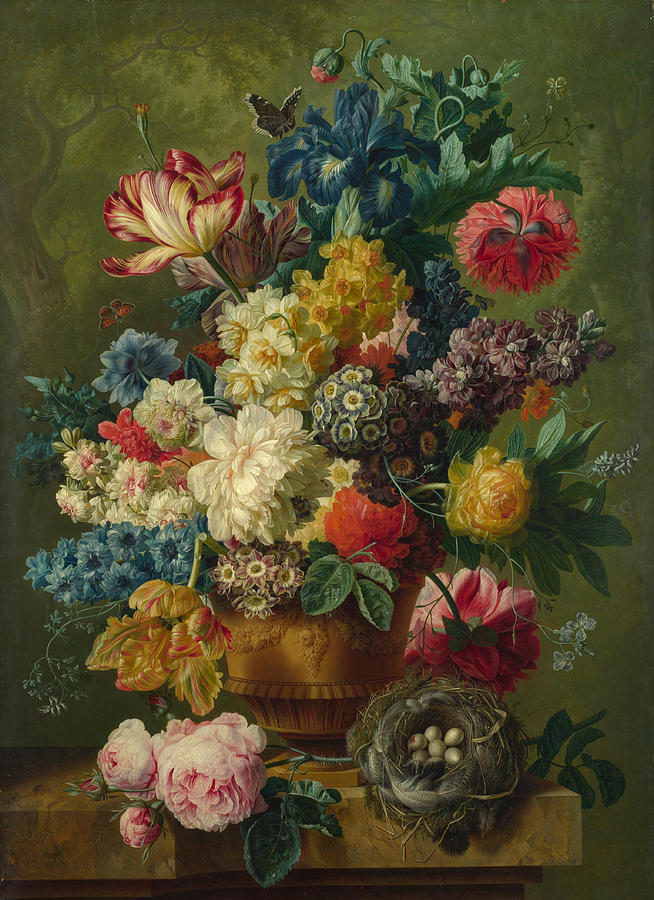 Flowers in a Vase #7 Painting by Paulus Theodorus van Brussel