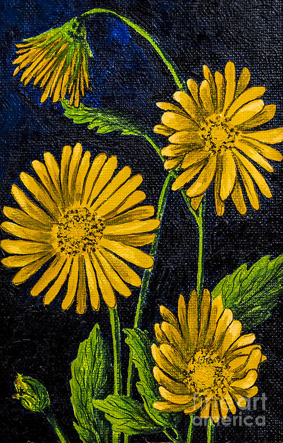 Brush Painting - Flowers #1 by Svetlana Sewell