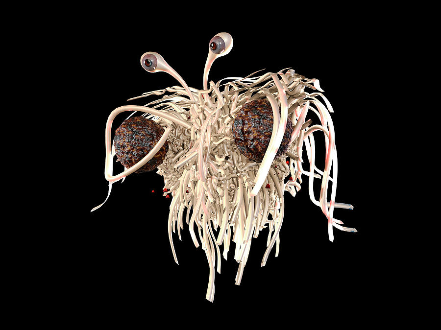 Flying Spaghetti Monster Photograph - Flying Spaghetti Monster #1 by Christian Darkin