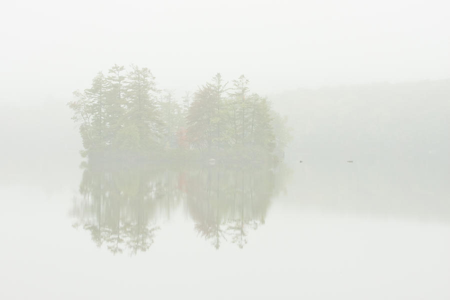Fall Photograph - Foggy Weather And Fall Colors on Flying Pond Vienna Maine #1 by Keith Webber Jr