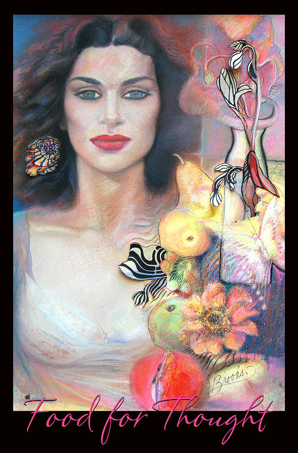 Food for Thought - Pastel and Mixed Media - Original Art with Added Black Border and Title Pastel by Brooks Garten Hauschild
