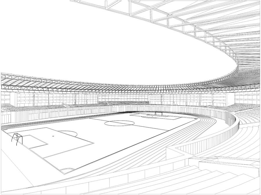 Sketch Soccer Stadium Drawing - ImageFootball