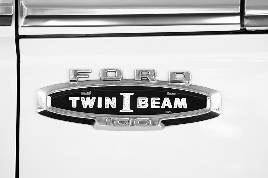 Ford 100 Twin I Beam Truck Emblem Photograph by Jill Reger - Pixels