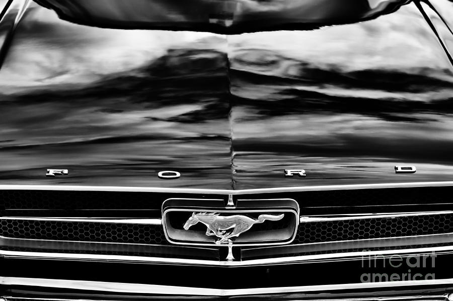 Car Photograph - Ford Mustang Monochrome  #1 by Tim Gainey