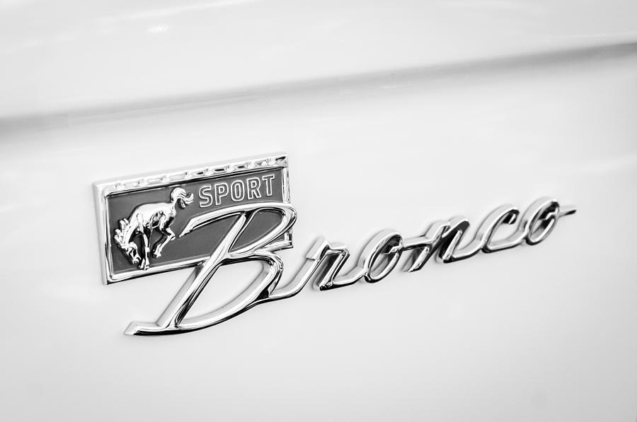 Car Photograph - Ford Sport Bronco Emblem #1 by Jill Reger