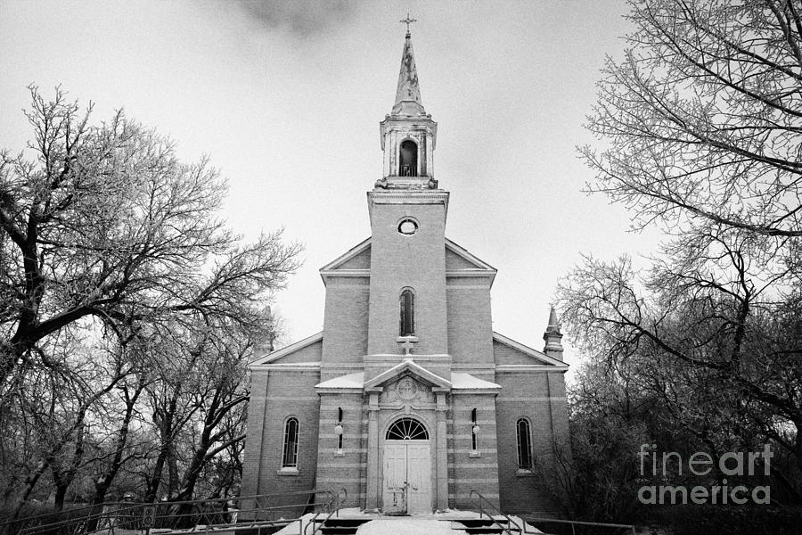 Winter Photograph - former st josephs catholic church in Forget Saskatchewan Canada #1 by Joe Fox