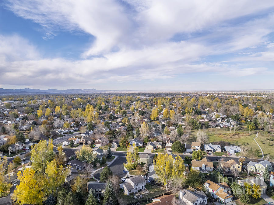 Fort Collins aerial view #1 Photograph by Marek Uliasz