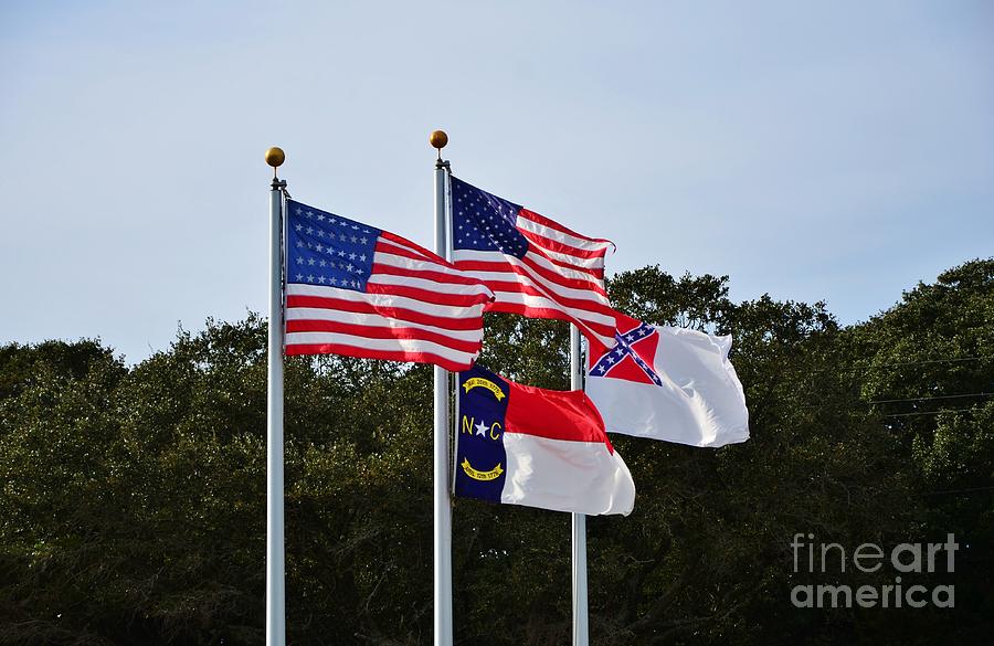 Abraham Lincoln Photograph - Civil War Flags At Fort Fisher NC by Bob Sample