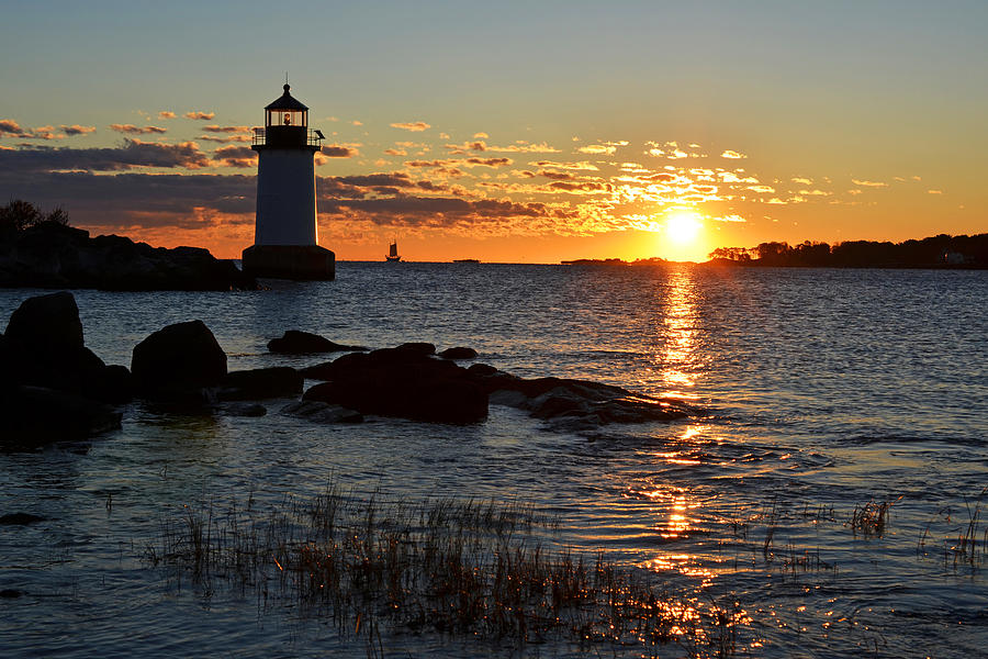 Fort Pickering Lighthouse Winter Island Salem MA Sunrise #1 Photograph by Toby McGuire