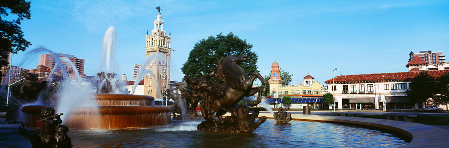 Fountain In A City, Country Club Plaza #1 Photograph by Panoramic Images