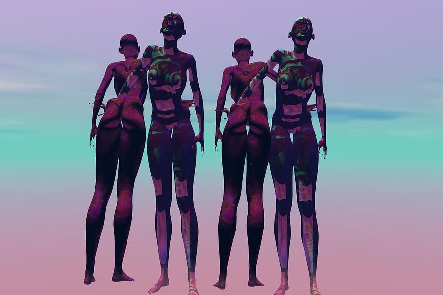 Four Girls Digital Art