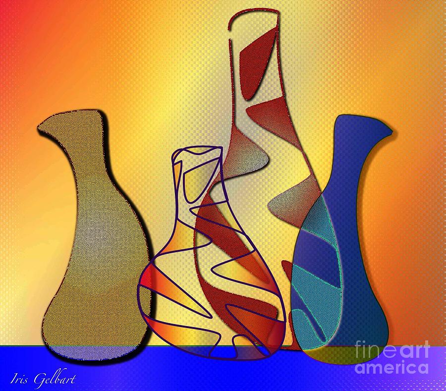 Four little Jugs #1 Digital Art by Iris Gelbart