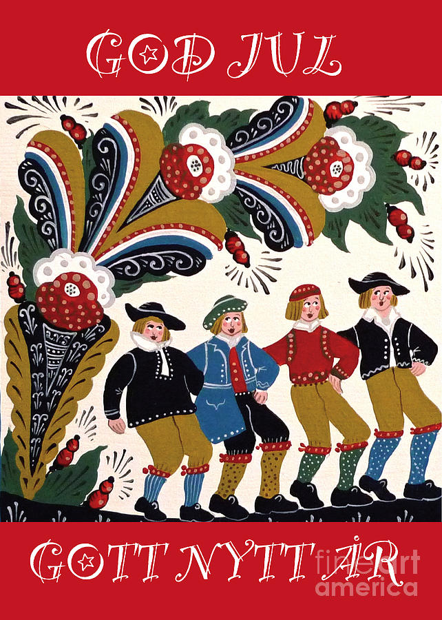 Four Men Dancing Mixed Media by Leif Sodergren Four Men Dancing Mixed Media by Leif Sodergren
