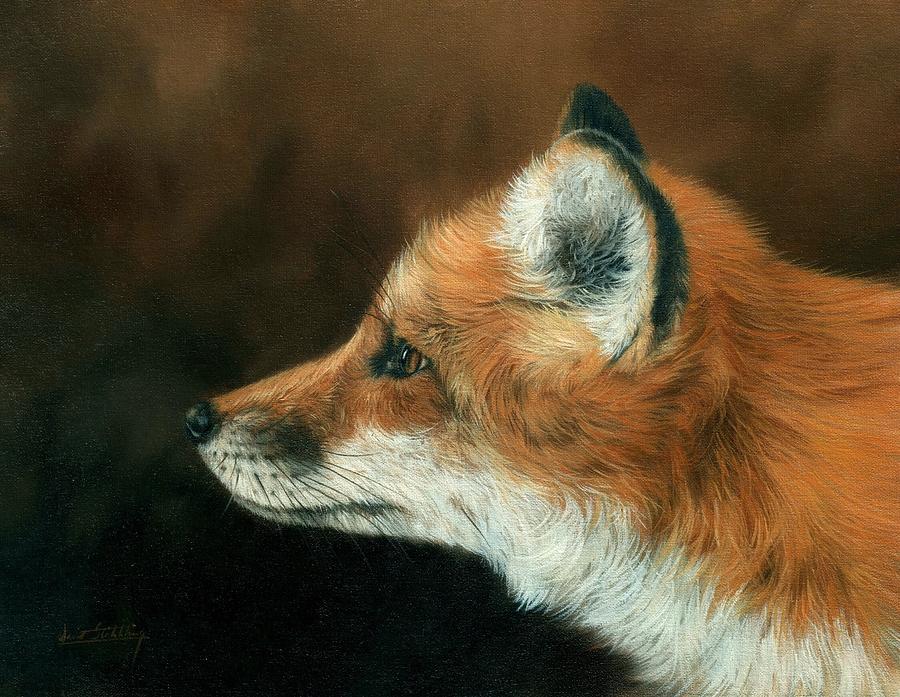 Fox Painting - Fox #2 by David Stribbling