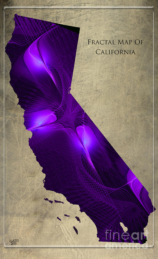 Fractal Map Of California  #1 Digital Art by Melissa Messick