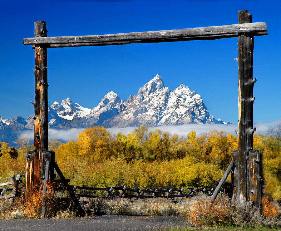 Framed Tetons #1 Photograph by Dave Mills