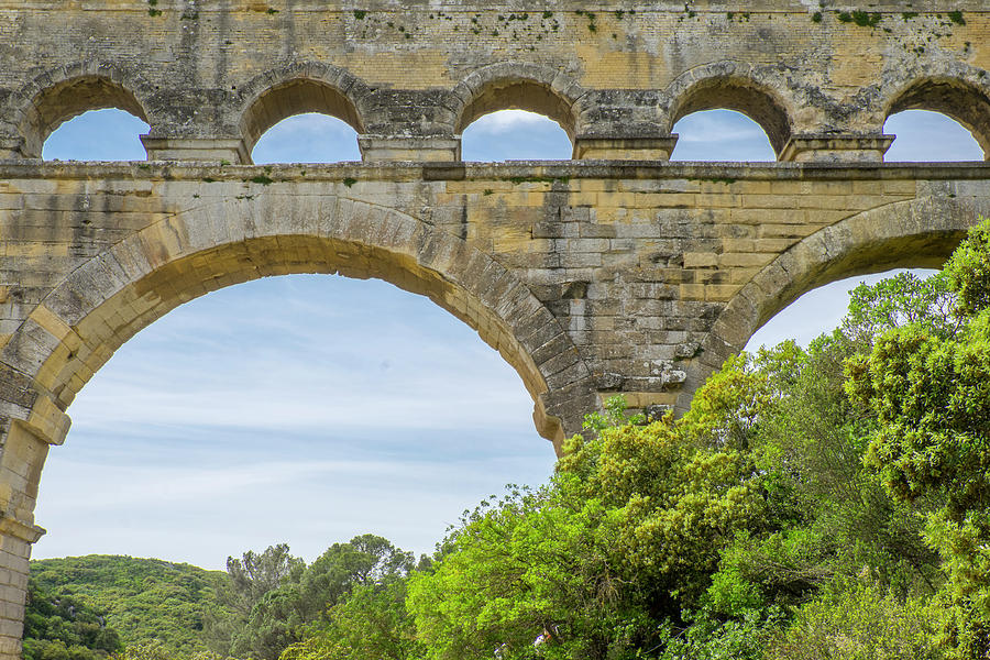 Architecture Photograph - France, Nimes, The Pont Du Gard Is An #1 by Emily Wilson
