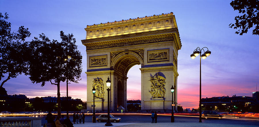 France, Paris, Arc De Triomphe, Night #1 Photograph by Panoramic Images