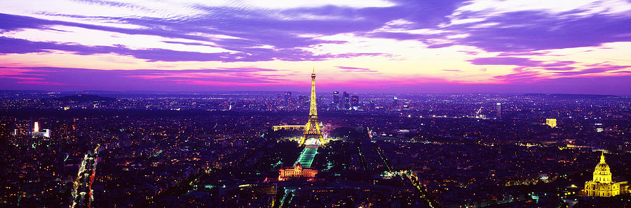 Sunset Photograph - France, Paris, Eiffel Tower #1 by Panoramic Images