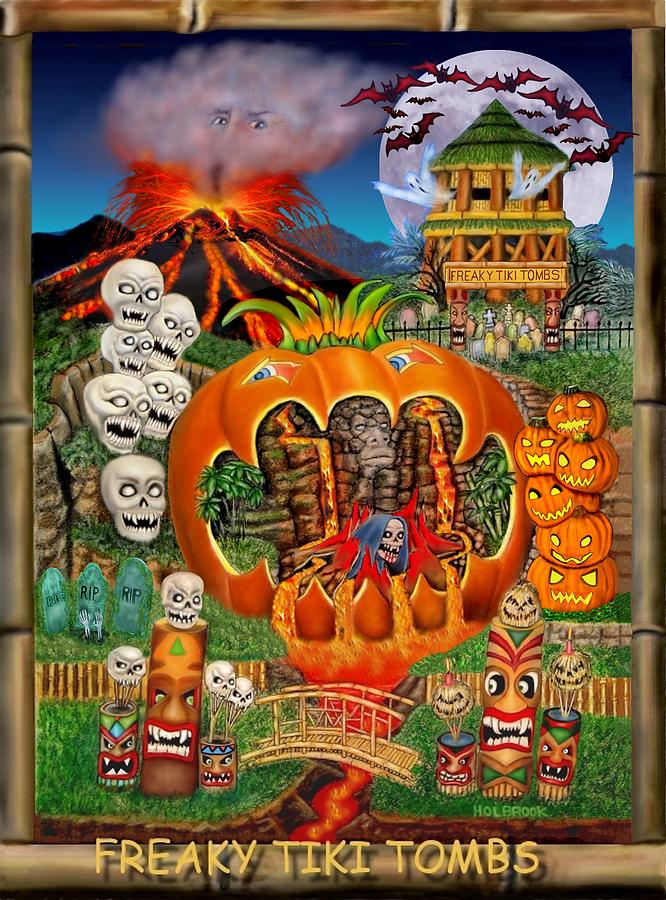 Freaky Tiki Tombs #1 Digital Art by Glenn Holbrook