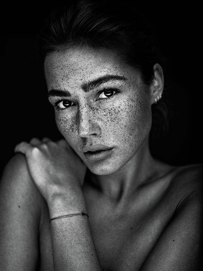 Black And White Photograph - Freckles [romi] #1 by Martin Krystynek Qep