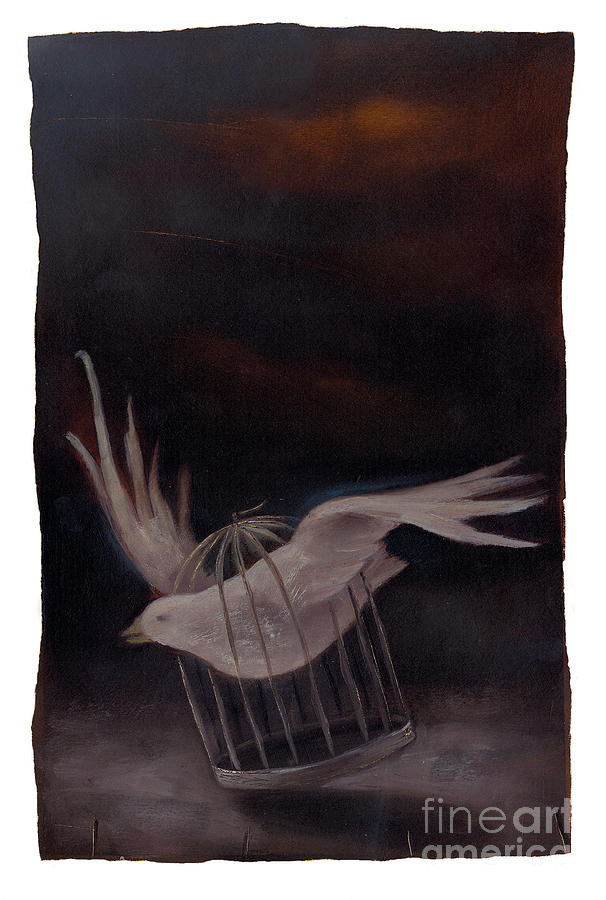Bird Painting - Freedom-2 #1 by Chris Van Es