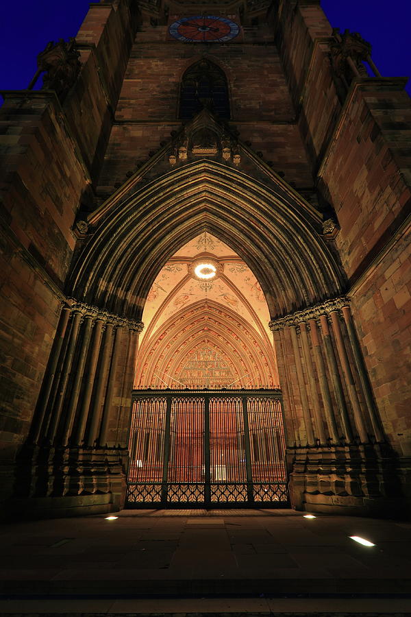 Freiburg Minster Cathedral Night View #1 Photograph by Iñigo Escalante