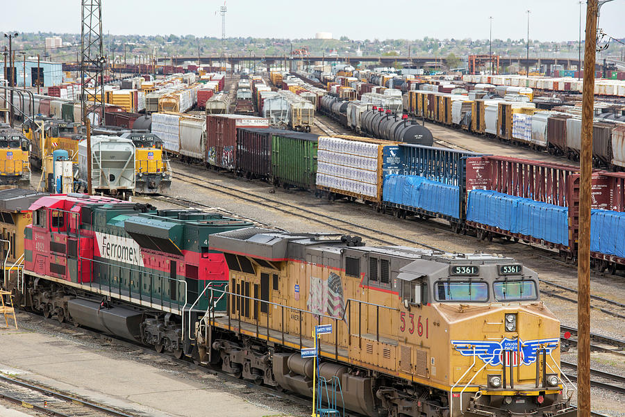 Freight Trains At A Rail Yard #1 Photograph by Jim West