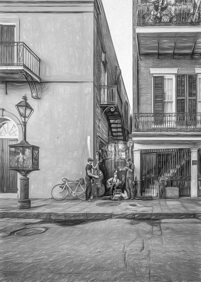 New Orleans Photograph - French Quarter Trio - Paint bw by Steve Harrington