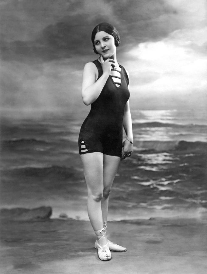 Female Bathing Suit Model, French Post Card, Circa 1920 Stock Photo - Alamy