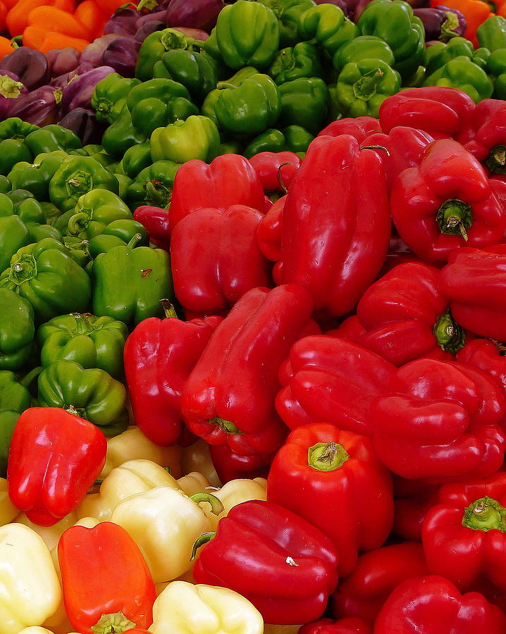 Vegetable Photograph - Fresh Colorful Bell Peppers #1 by Jeff Lowe