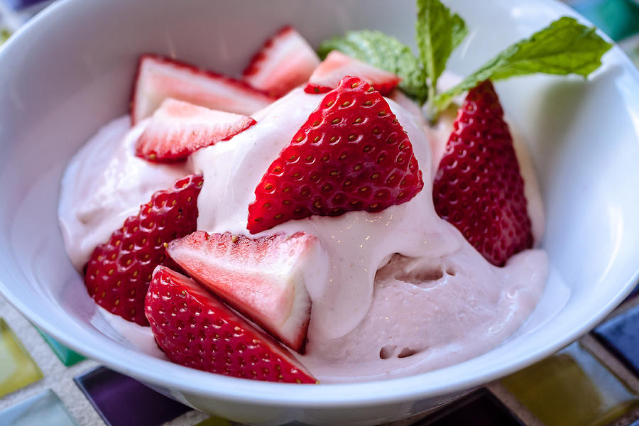 Fresh Strawberry Ice Cream #1 Photograph by Teri Virbickis